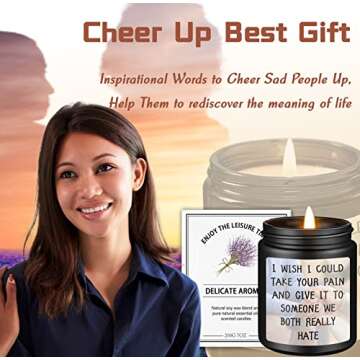 Get Well Soon/Feel Better Gifts for Women Men, Inspirational Candles, Consolation Gifts, Mercy, Chee...