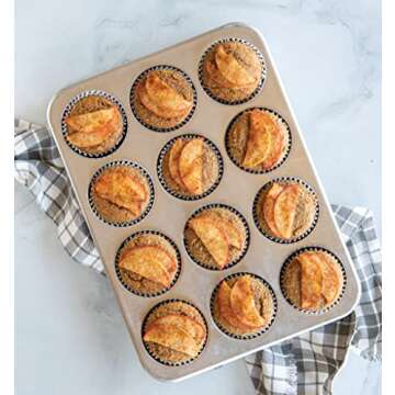 Nordic Ware Natural Aluminum Commercial Muffin Pan with Lid, 12 Cup