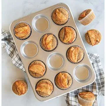 Nordic Ware Natural Aluminum Commercial Muffin Pan with Lid, 12 Cup