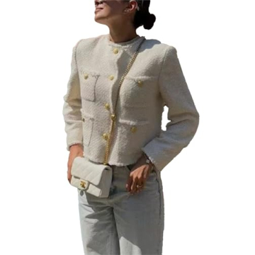Hathne Women's Elegant Tweed Blazer - A Stylish Essential