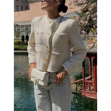 Hathne Women's Stylish Tweed Blazer for Every Occasion