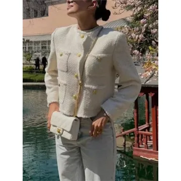 Hathne Women's Stylish Tweed Blazer for Every Occasion