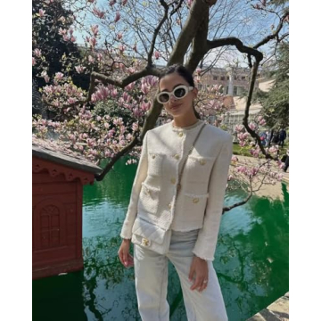 Hathne Women's Stylish Tweed Blazer for Every Occasion