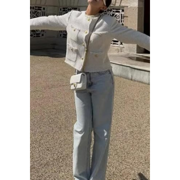 Hathne Women's Stylish Tweed Blazer for Every Occasion