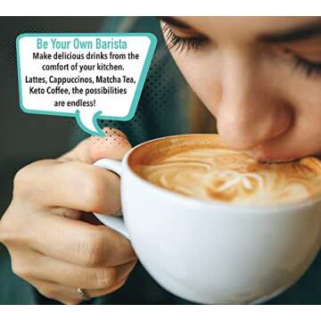 Elementi Milk Frother Wand & Matcha Mixer, Mini Electric Whisk for Coffee - Frother for Coffee - Mil...