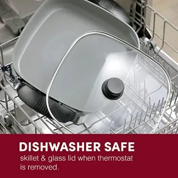 Elite Gourmet 12"x12" Ceramic Electric Skillet for Quick Meals