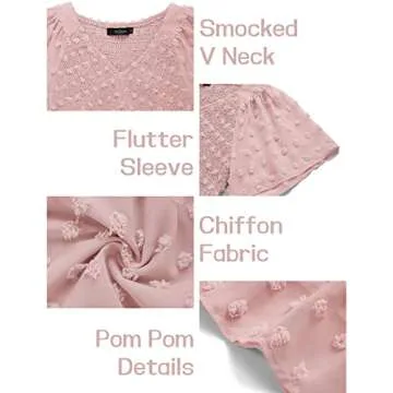 TECREW Flutter Sleeve V Neck Ruffle Mini Dress for Women