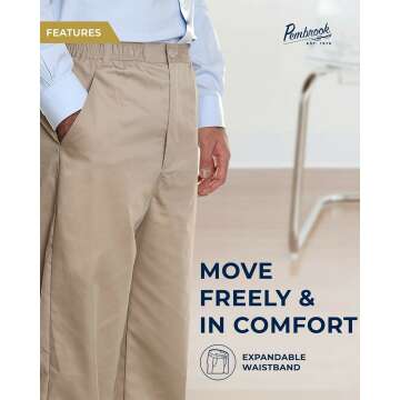 Pembrook Adaptive Elastic Waist Pants for Seniors