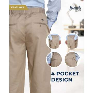 Pembrook Adaptive Elastic Waist Pants for Seniors
