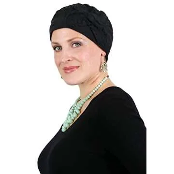 Hats for Cancer Patients Women Chemo Headwear Head Coverings Butterfly Beanie Parkhurst (Black)