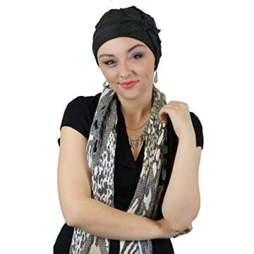 Hats for Cancer Patients Women Chemo Headwear Head Coverings Butterfly Beanie Parkhurst (Black)
