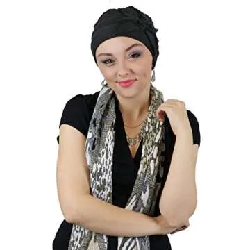 Black Butterfly Beanie Cotton Chemo Hat for Women