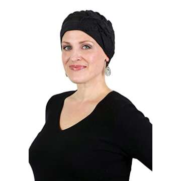 Hats for Cancer Patients Women Chemo Headwear Head Coverings Butterfly Beanie Parkhurst (Black)