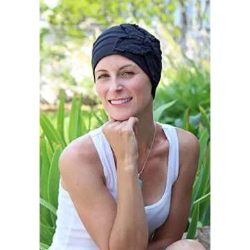 Black Butterfly Beanie Cotton Chemo Hat for Women