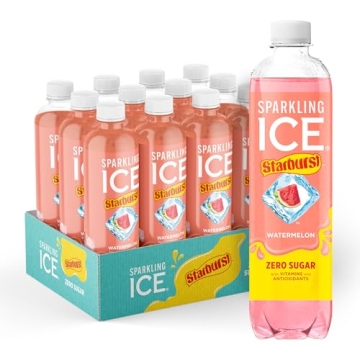 Sparkling Ice STARBURST Watermelon - Zero Sugar Flavored Sparkling Water with Vitamins, 17 fl oz Bot...