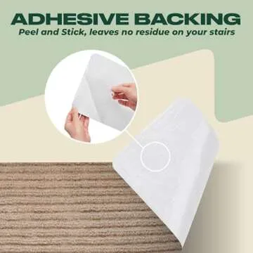 MBIGM 8" X 30" (15 in Pack) Non-Slip Carpet Stair Treads Non-Skid Safety Rug Slip Resistant Indoor Runner for Kids Elders & Pets with Reusable Adhesive - Cornstalk - Carpet Pads for Stairs