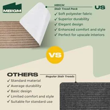 MBIGM 8" X 30" (15 in Pack) Non-Slip Carpet Stair Treads Non-Skid Safety Rug Slip Resistant Indoor Runner for Kids Elders & Pets with Reusable Adhesive - Cornstalk - Carpet Pads for Stairs