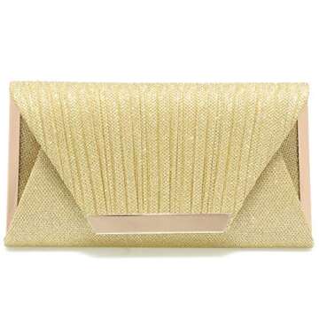 Mihawk Gold clutch purses for women evening bags and clutches for women evening bag purses and handbags evening clutch purse(Gold)