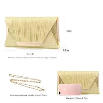 Mihawk Gold clutch purses for women evening bags and clutches for women evening bag purses and handbags evening clutch purse(Gold)