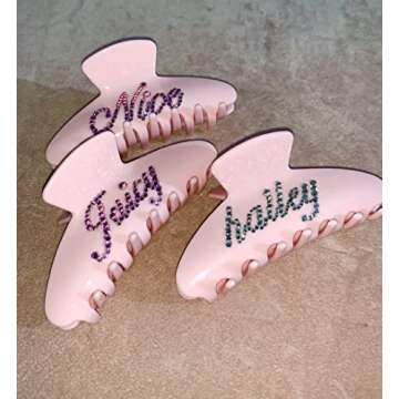 YorzAhar Hair Clips, Large 4 Inch Nonslip Banana Clip with Customizable Rhinestones, Hair Claw Clips for Women Thin Hair, 10 Pieces