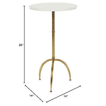 Elegant Gold-Finish Accent Side Table for Any Room
