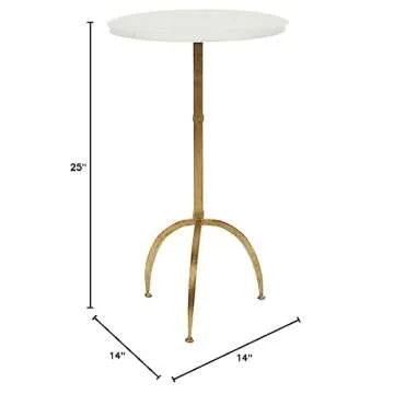 Elegant Gold-Finish Accent Side Table for Any Room