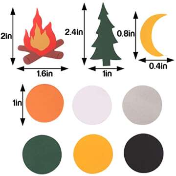 VAVAYAO 210PCS Little Explorer Confetti - Camping Party, the First Birthday Bonfire, Adventure, a Happy Camper Dessert Table Decoration, Birthday Party Supplies and Decorative Confetti.