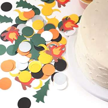 VAVAYAO 210PCS Little Explorer Confetti - Camping Party, the First Birthday Bonfire, Adventure, a Happy Camper Dessert Table Decoration, Birthday Party Supplies and Decorative Confetti.
