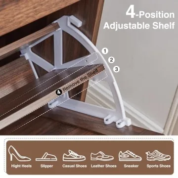 Barnyatoh Shoe Storage Cabinet with Farmhouse Design