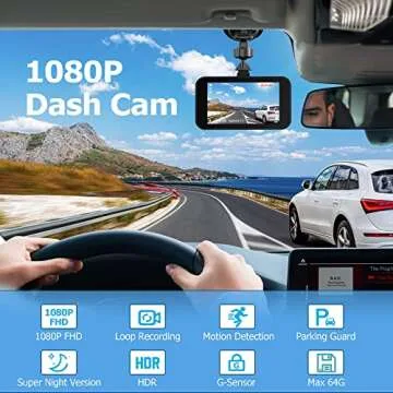 1080P Full HD Dash Camera for Cars, Diamond Lark Dash Cam Front with 32G SD Card, 3”LCD Screen, 17...