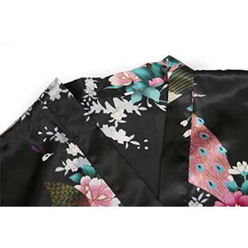 Valennia Peacock Robe Floral Kimono Gown for Women