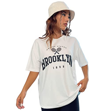 Verdusa Women's Oversized Letter Graphic Tee - Stylish Comfort