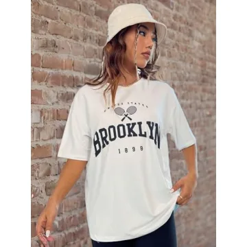 Verdusa Women's Oversized Letter Graphic Tee - Stylish Comfort