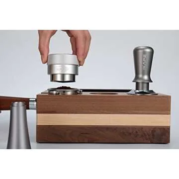 IKAPE Coffee Products, 53MM Coffee Distributor, Gravity Adaptive Espresso Distributor Fits All 54MM Espresso Portafilter, Compatible with 54MM Breville Bottomless Portafilter (Silver)