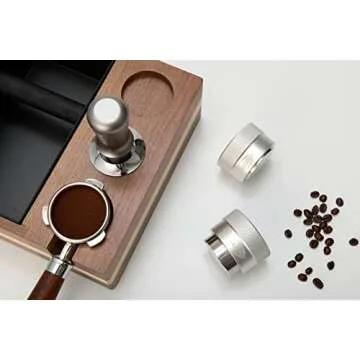 IKAPE Coffee Products, 53MM Coffee Distributor, Gravity Adaptive Espresso Distributor Fits All 54MM Espresso Portafilter, Compatible with 54MM Breville Bottomless Portafilter (Silver)