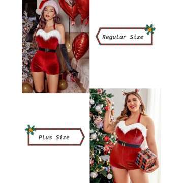 Stylish Avidlove Velvet Santa Romper for Women