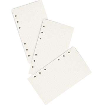 A6 Refill Paper, 3 Pack Loose Leaf Paper, 6-Holes Inserts Dotted Filler Paper Leather Journal Notebook Refillable Paper for 6 Ring Refillable A6 Binder Notebook Planner (135 Sheets 270 Pages)