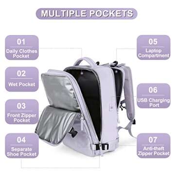 Carry On Backpack for Women - Airline Approved Travel