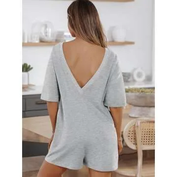 AUTOMET Womens Casual Summer Rompers with Pockets