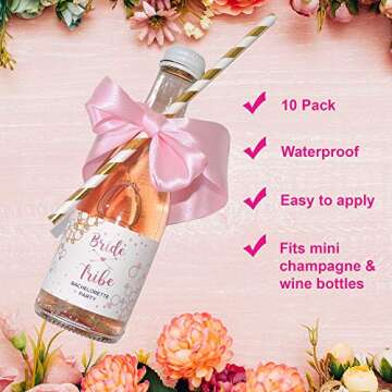 Bachelorette Party Decorations - 10pcs Mini Champagne Labels - Bachelorette Party Favors - - Bachelo...