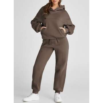 Aleumdr Womens 2 Piece Outfits Matching Sets Sweatsuit Hoodie Sweatshirts and Sweatpants Tracksuits ...