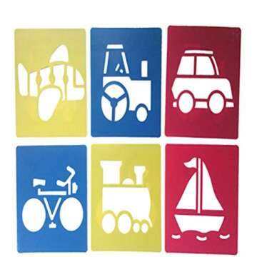 12Pcs Drawing Stencil Template for Kids Crafts Drawing Stencils in Shapes of Transport Drawing Stencils Drawing Toys Cartoon Drawing Template Hollow Painting Template Painting