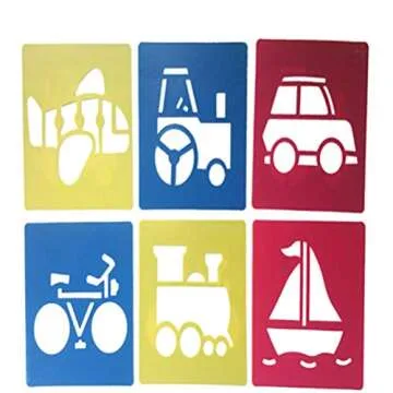12Pcs Drawing Stencil Template for Kids Crafts Drawing Stencils in Shapes of Transport Drawing Stencils Drawing Toys Cartoon Drawing Template Hollow Painting Template Painting