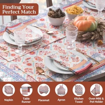 Maison d' Hermine 100% Cotton Fall Table Cloth for Holidays