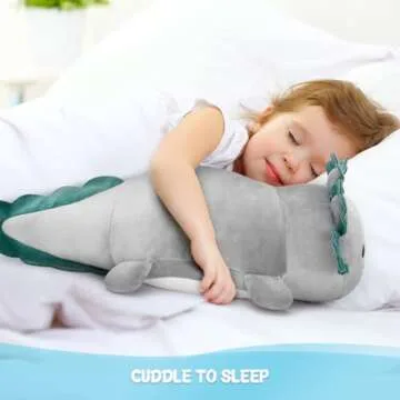 BENINY 4Pcs Axolotl Plush, Long Axolotl Stuffed Animal Mommy 24 inch with 3 Baby Axolotl Plushies in Tummy, Axolotl Plushie Pillow Gifts for Kids Girls Boys