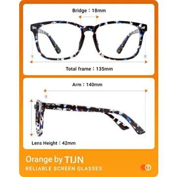 TIJN Blue Light Blocking Glasses for Unisex Stylish Comfort