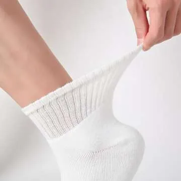 Womens Ankle Socks Full Cushioned Cotton Socks 6 Pairs Anti-blister Quarter Athletic Socks 7-10/10-13