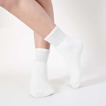 Womens Ankle Socks Full Cushioned Cotton Socks 6 Pairs Anti-blister Quarter Athletic Socks 7-10/10-13