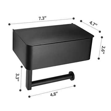 NamSaFui Toilet Paper Holder with Storage, Bathroom Storage for Flushable Wipes Dispenser, Stainless Steel Bathroom Organizer