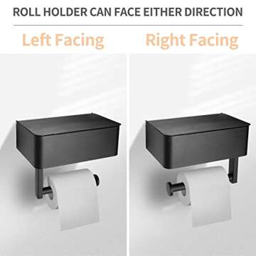 NamSaFui Toilet Paper Holder with Storage, Bathroom Storage for Flushable Wipes Dispenser, Stainless Steel Bathroom Organizer